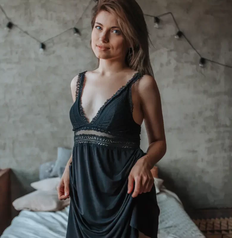 DARK TURQUOISE SILK NIGHTDRESS